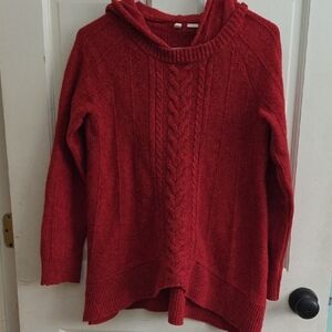 Moth Red Cowl Neck Sweater